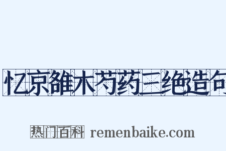 忆京雒木芍药三绝造句是什么意思的图片